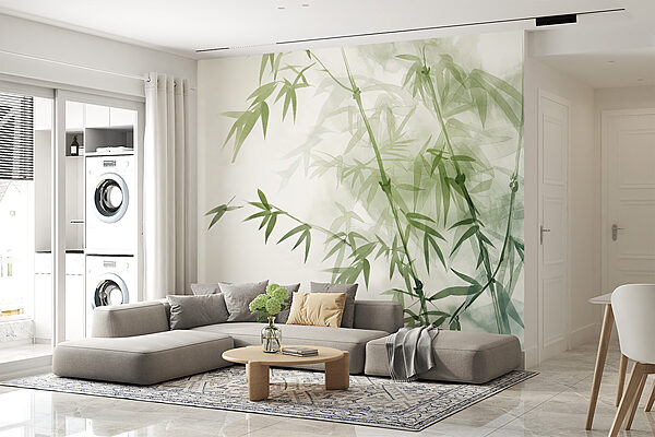 A bamboo leaves on a branch A bamboo leaves on a branch