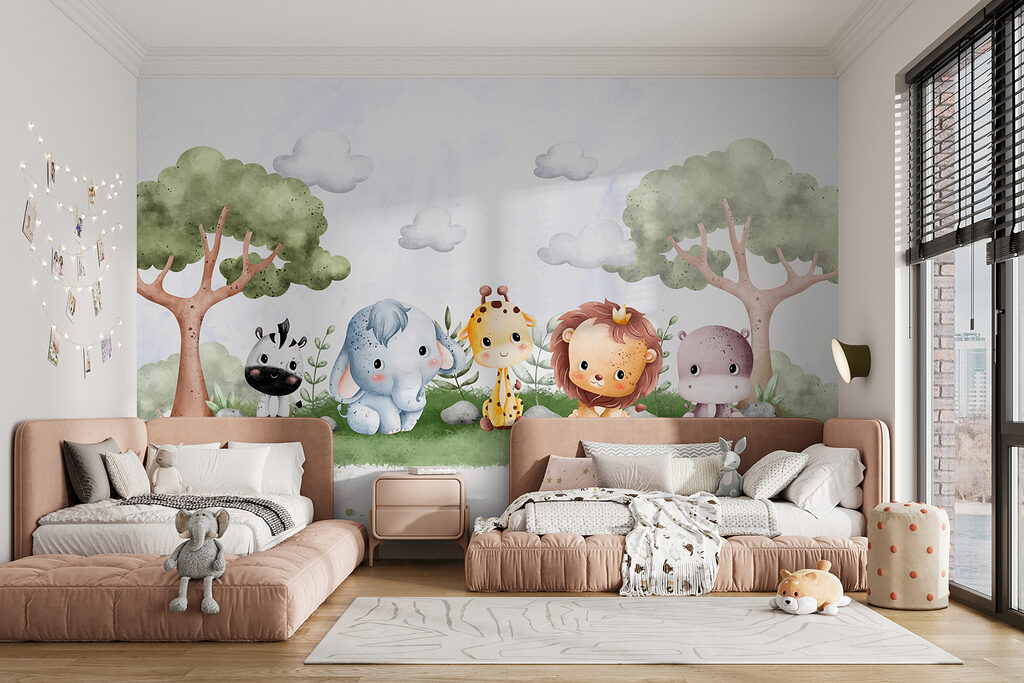 A group of animals sitting on grass