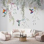 A painting of birds and flowers Wall mural A painting of birds and flowers