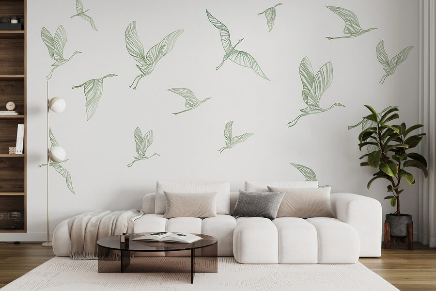 A group of birds flying