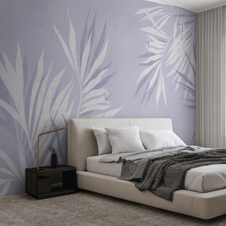 A white leaves on a purple background A white leaves on a purple background