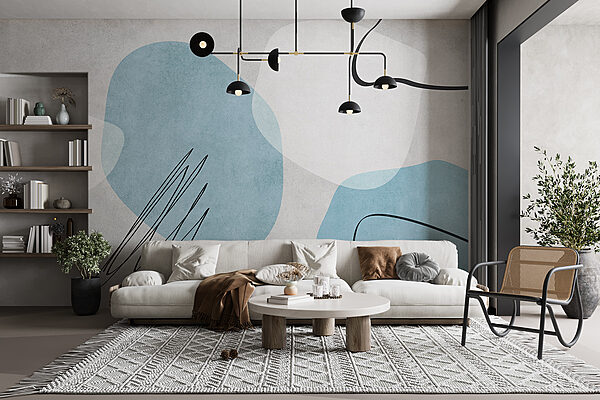 Wall mural Wall mural A blue and white abstract art (SKU: w00815v3)