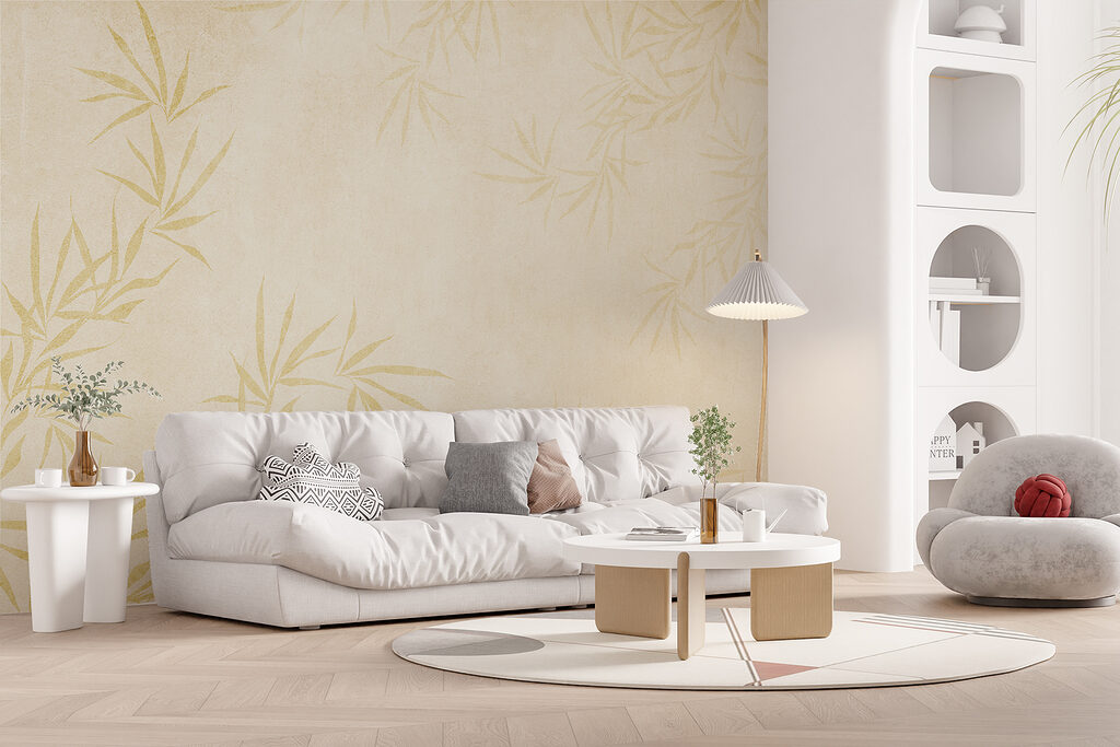 A white background with leaves