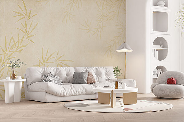 Wall mural Wall mural A white background with leaves (SKU: w00817v1)