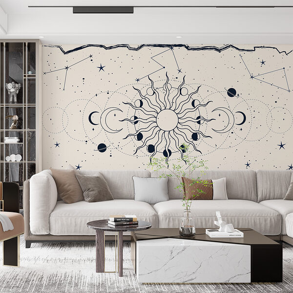 A drawing of the sun and the moon A drawing of the sun and the moon