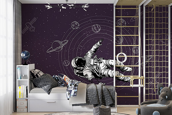 Wall mural Wall mural An astronaut floating in space (SKU: w00712v1)