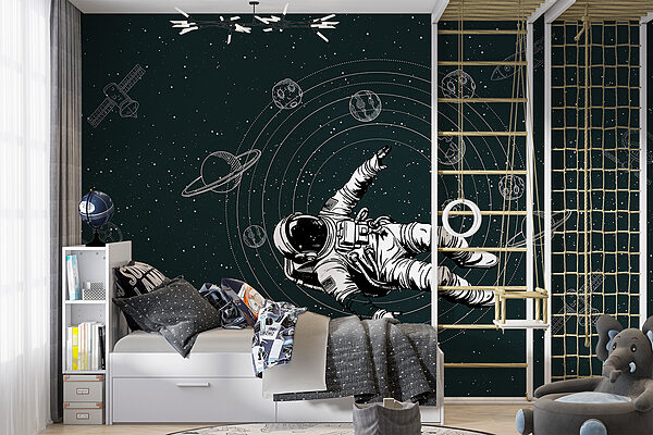 Wall mural Wall mural An astronaut floating in space (SKU: w00712v2)