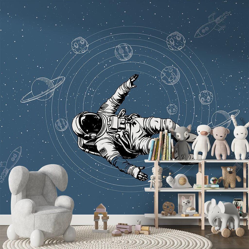 An astronaut floating in space An astronaut floating in space