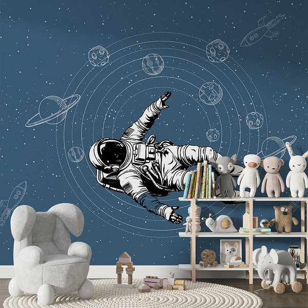 An astronaut floating in space An astronaut floating in space