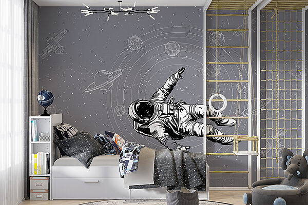 Wall mural Wall mural An astronaut floating in space (SKU: w00712v4)