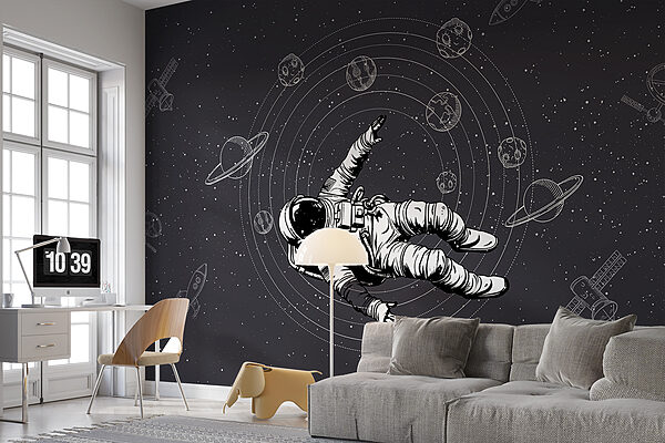 An astronaut floating in space An astronaut floating in space