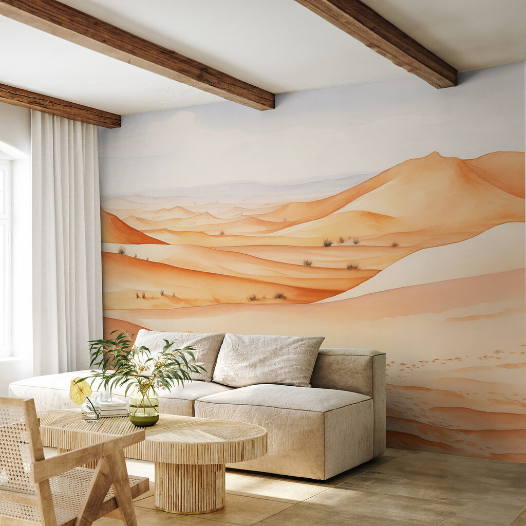 A desert landscape with sand dunes A desert landscape with sand dunes