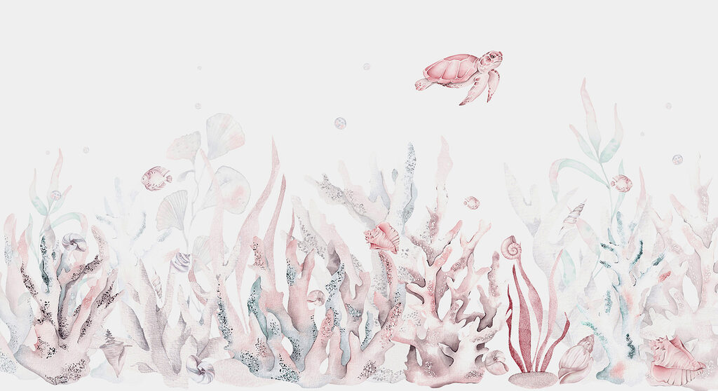 A seaweed and seaweeds with a turtle