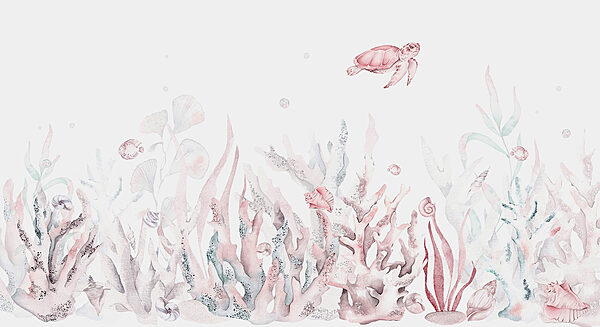 A seaweed and seaweeds with a turtle