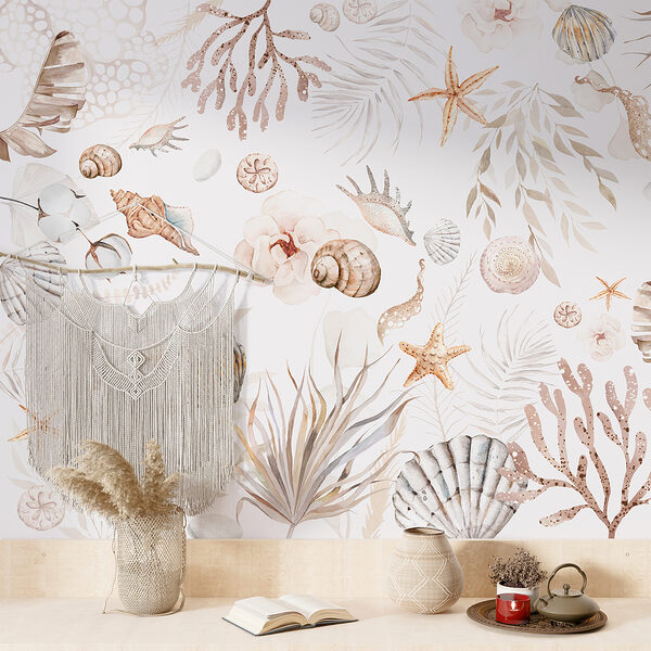 A watercolor sea life pattern A watercolor sea life pattern