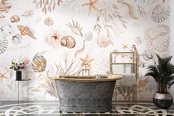 A watercolor sea life pattern A watercolor sea life pattern