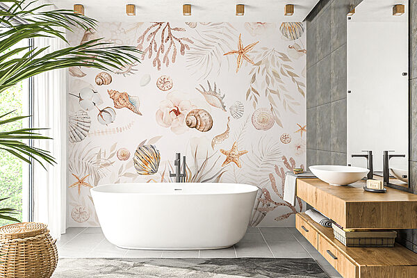 A watercolor sea life pattern A watercolor sea life pattern