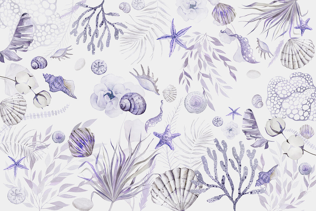 A watercolor sea creatures