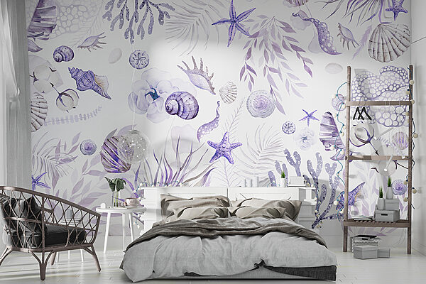 Wall mural Wall mural A watercolor sea creatures (SKU: w00851v4)