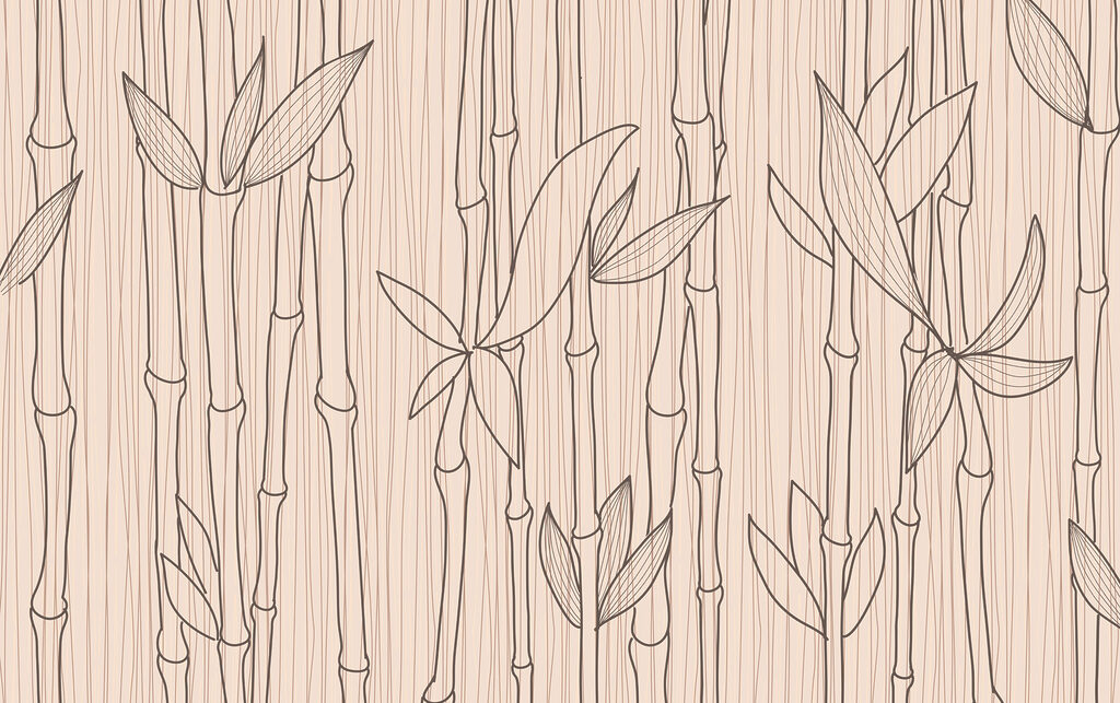 A drawing of bamboo stems and leaves A drawing of bamboo stems and leaves
