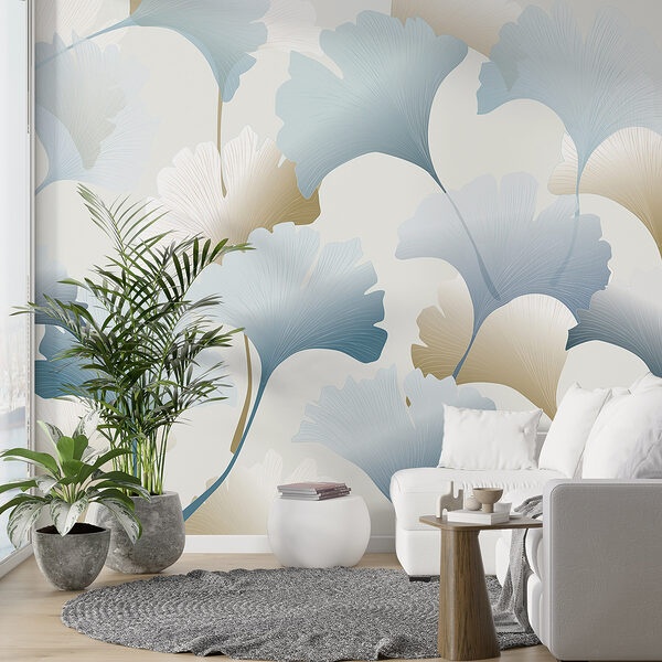 A pattern of blue and white flowers A pattern of blue and white flowers