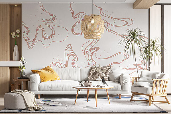 Wall murals Wall murals A white background with brown lines (SKU: w00929)