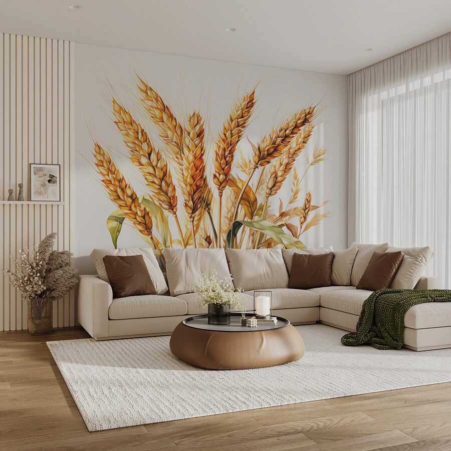 Wall murals A bunch of wheat with leaves