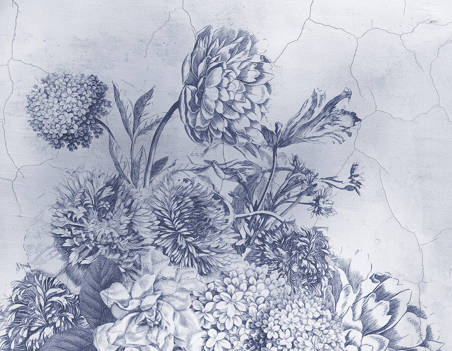 Wall murals Delicate floral illustration in blue tones. - Image 6