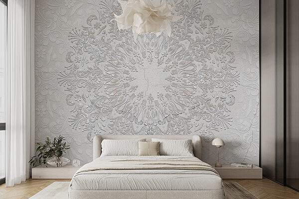 A white and grey circular pattern A white and grey circular pattern
