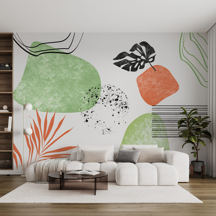 A green and orange art