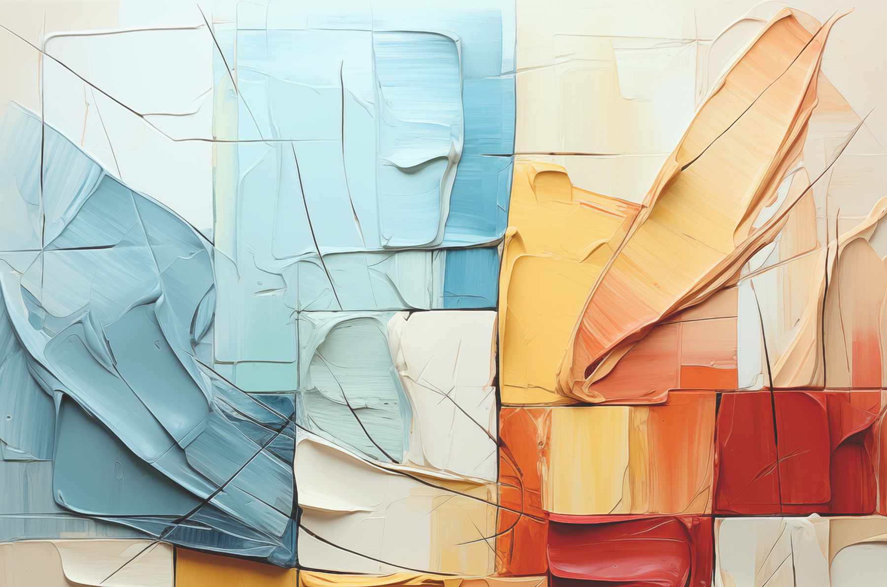 A close up of a painting