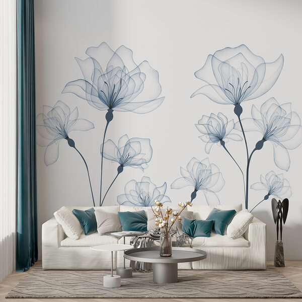 A transparent flowers on a white background A transparent flowers on a white background