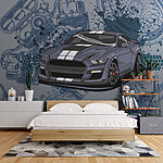 Wall murals A car with a wrench and wheels