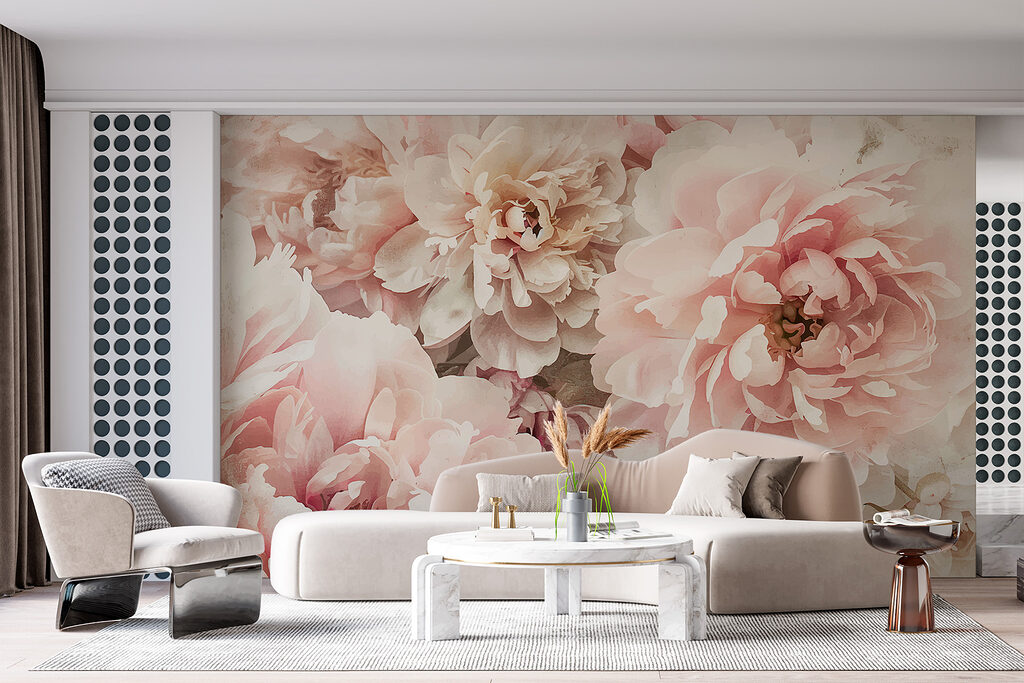 A group of pink flowers