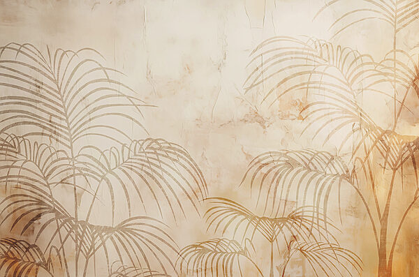 A wall with palm leaves A wall with palm leaves