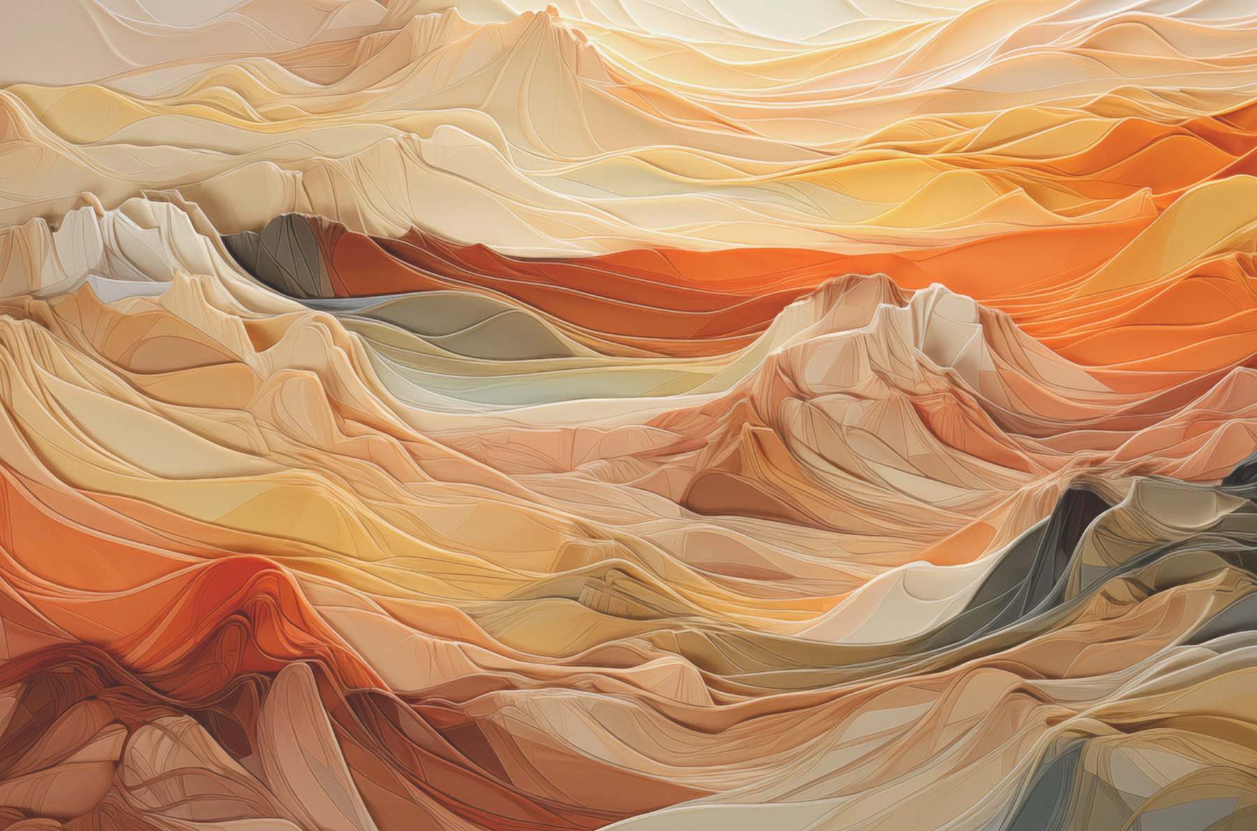 A colorful mountains with lines