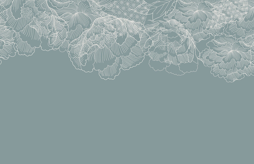 A white line drawing of flowers A white line drawing of flowers