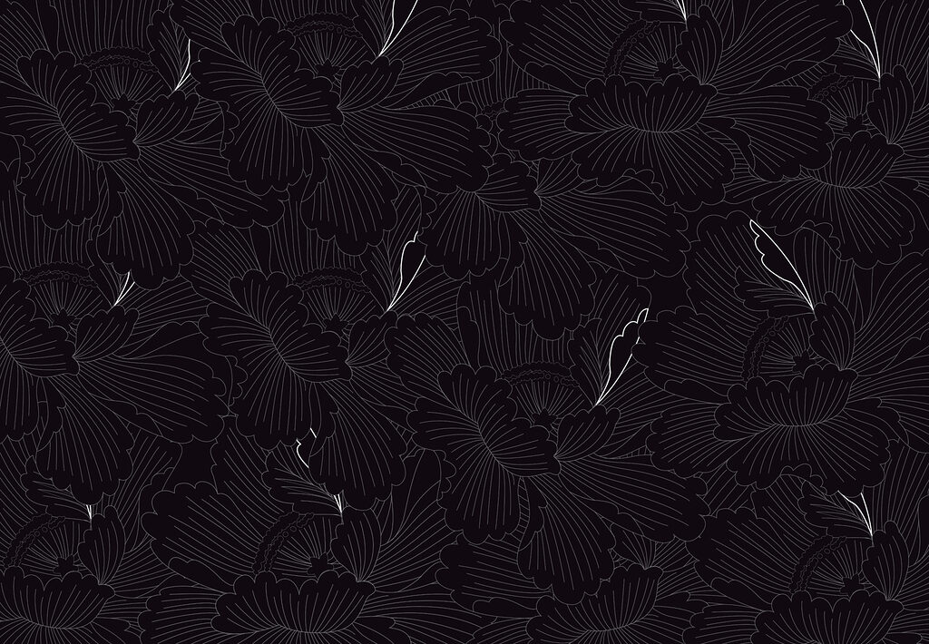 A black and white floral pattern A black and white floral pattern