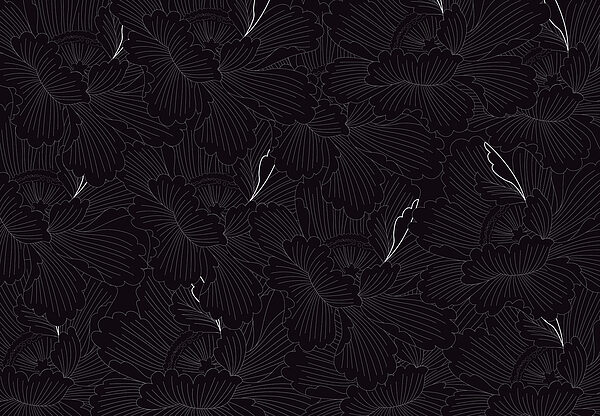 A black and white floral pattern A black and white floral pattern