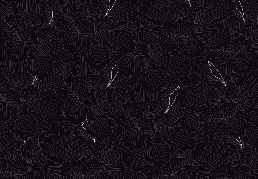 A black and white floral pattern A black and white floral pattern