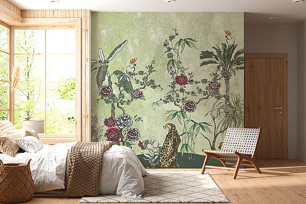A painting of plants and flowers A painting of plants and flowers