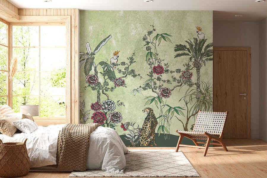 A painting of plants and flowers