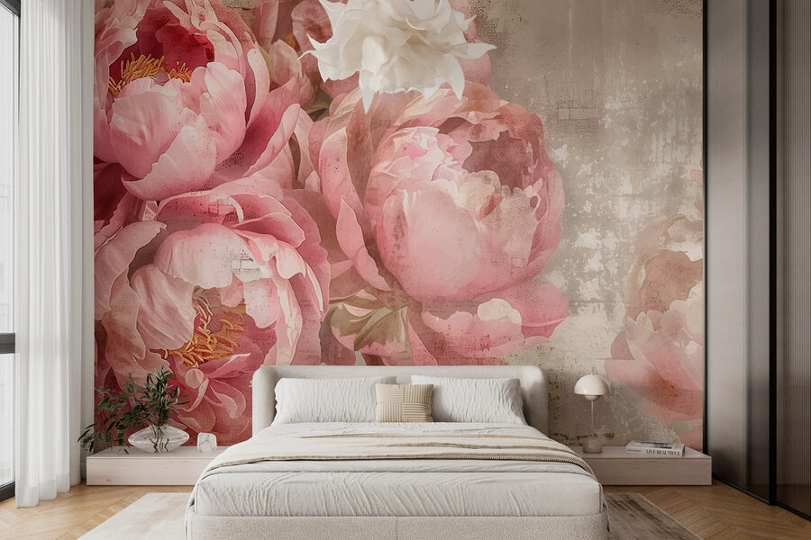 A group of pink flowers