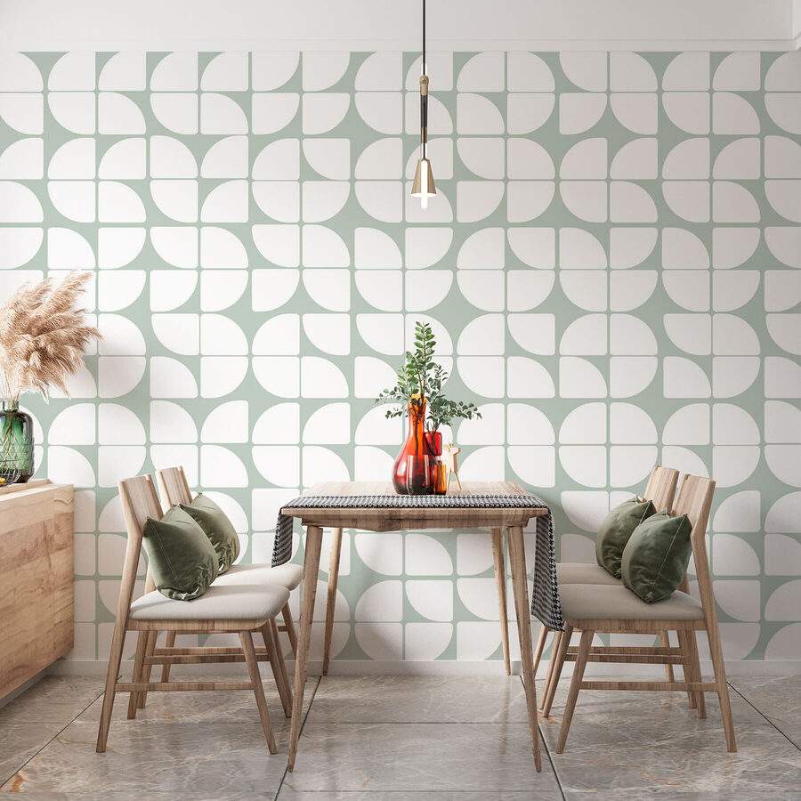 Wall murals A pattern of white and gray circles - Image 2
