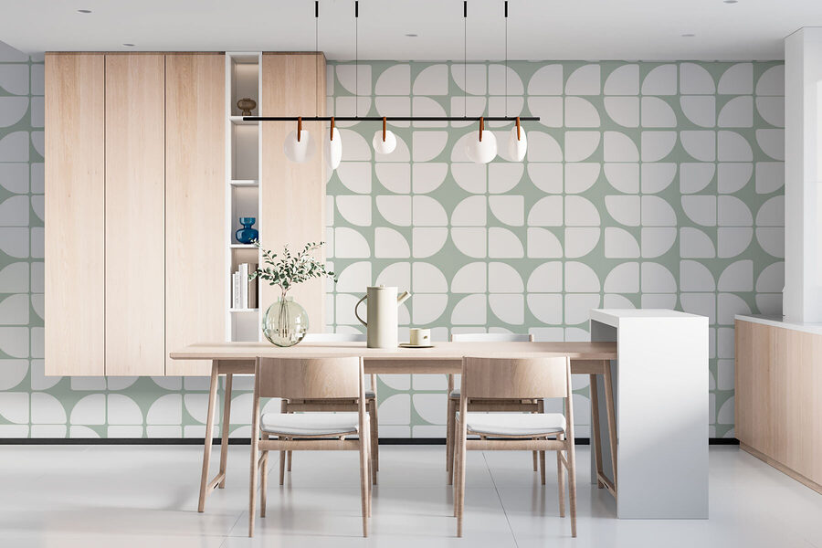 Wall murals A pattern of white and gray circles - Image 3