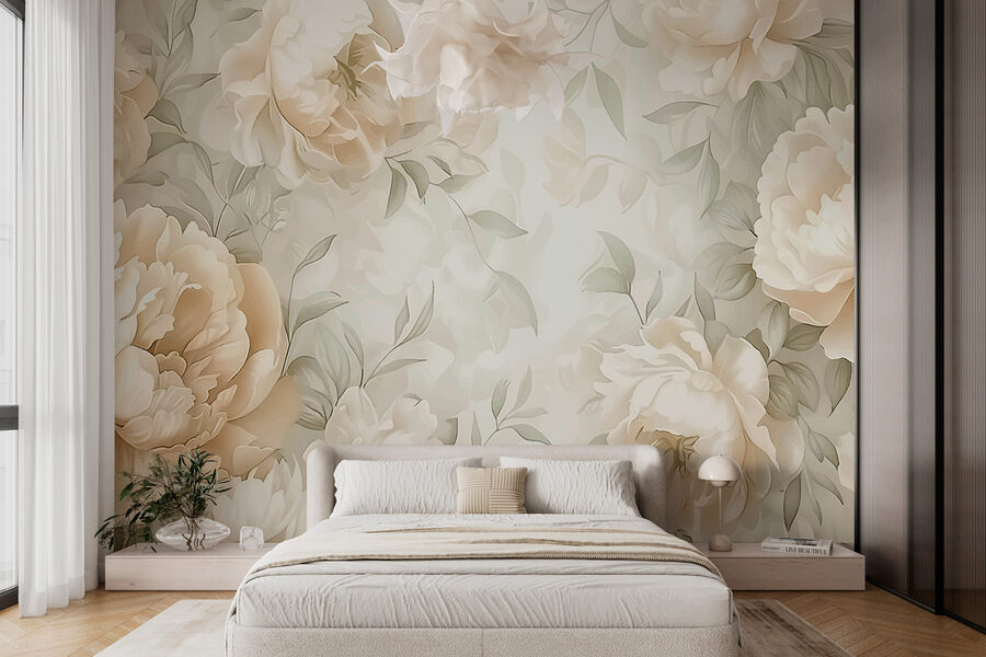 Wall murals A close up of flowers