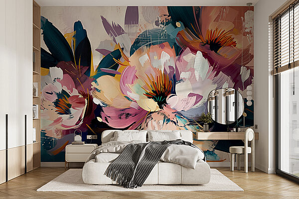 A painting of flowers A painting of flowers
