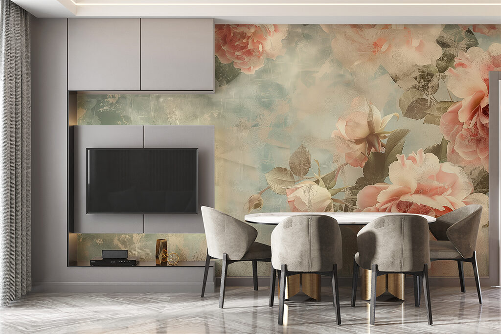 A group of pink flowers