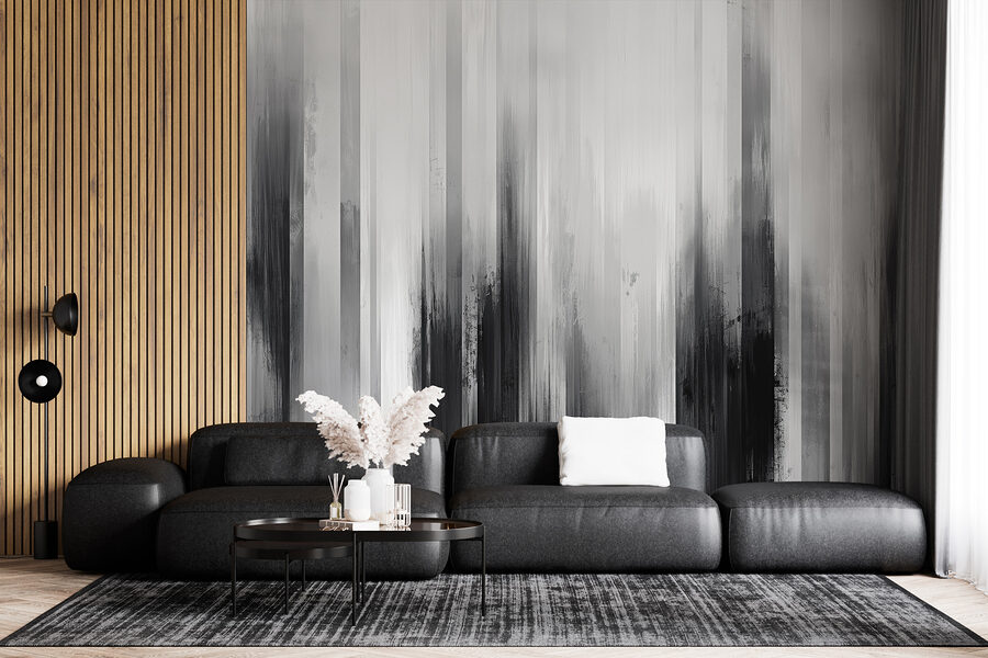 Wall murals A black and white painting