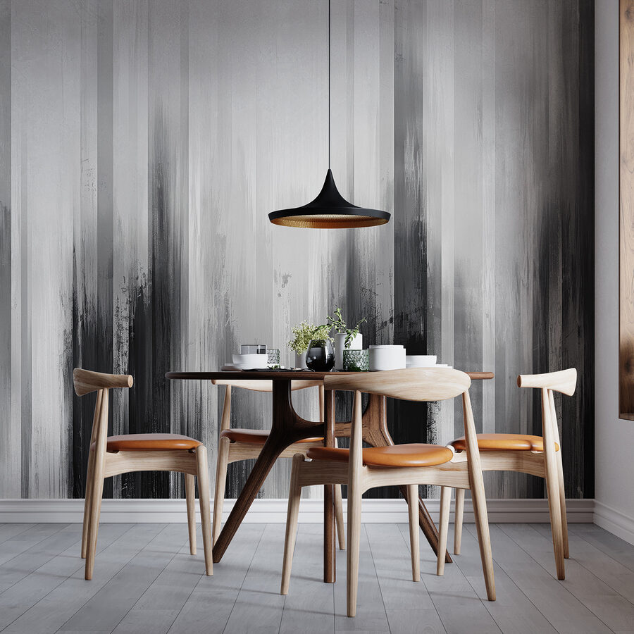 Wall murals A black and white painting - Image 3